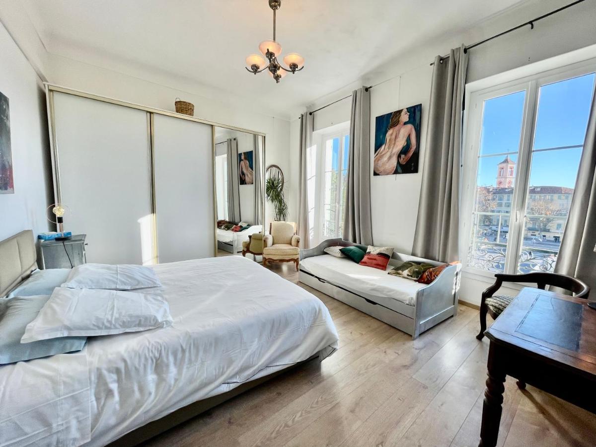 Spacious 3 Bedroom Flat Nice Center - Magnificent View-Parking Ngoại thất bức ảnh
